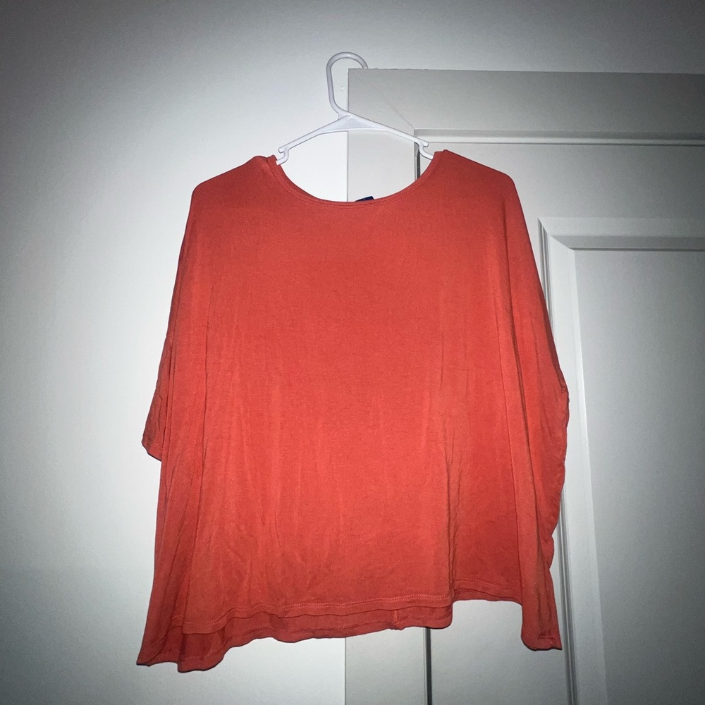 Old Navy Orange 3/4 Sleeve Boxy Blouse